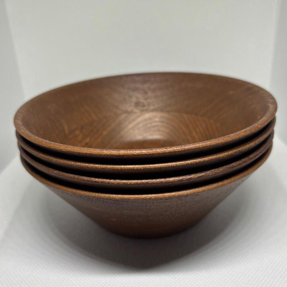 Vintage Retro Thermo-Serv Faux Wood Grain Plastic Salad Bowl Set of 4 –Minnesota